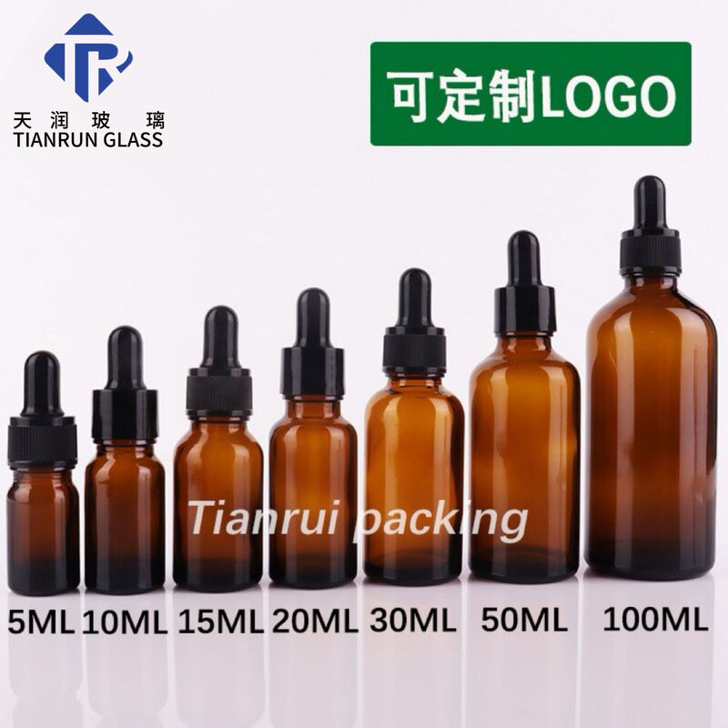 Factory Wholesale In-Stock Brown Essential Oil Bottles 10ml Thick-Walled Dark Brown Liquid Dropper Refillable Glass Empty Bottles Cross-Border