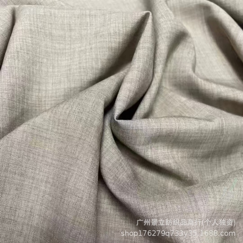 乐丽丝平纹双色布小香风面料仿麻涤纶春秋衬衣西装连衣裙服装面料|undefined