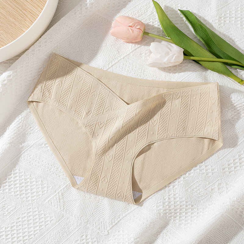Ropa interior para mujeres embarazadas, algodón puro para mujeres, entrepierna antibacteriana, cintura baja en forma de V, soporte para el abdomen, ropa interior especial para el parto en las etapas media y tardía del embarazo