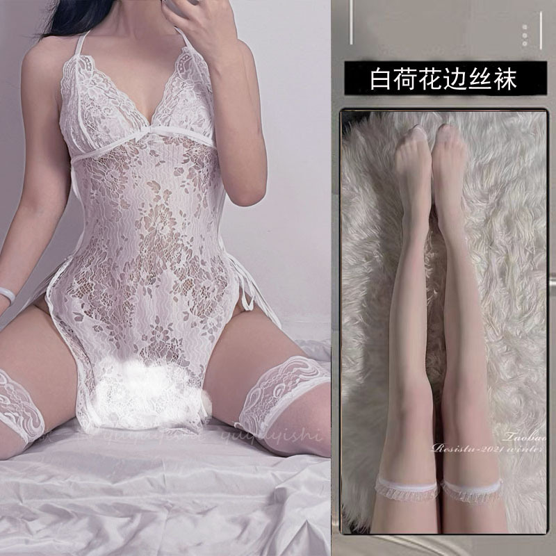 + 화이트 레이스 스타킹