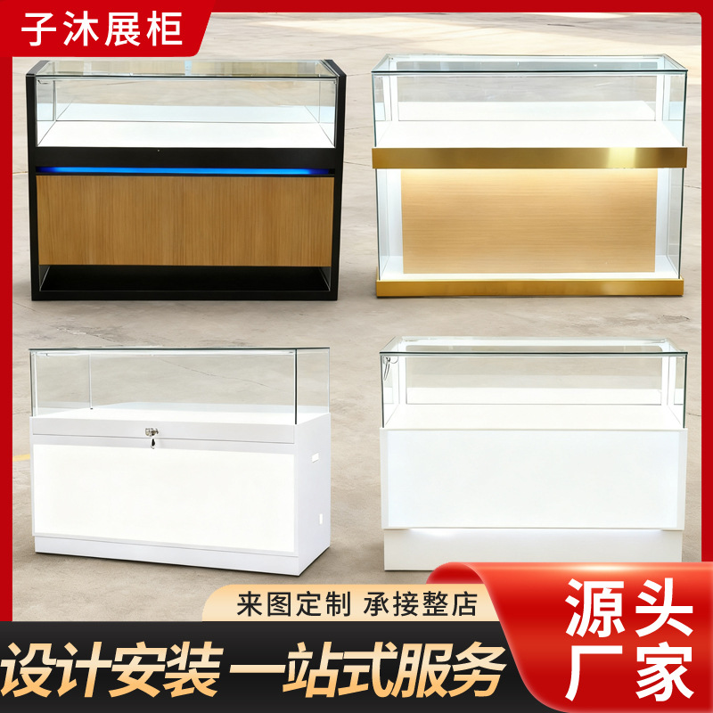 定制高端商场珠宝展示柜带灯玻璃精品陈列柜不锈钢首饰厂家橱柜