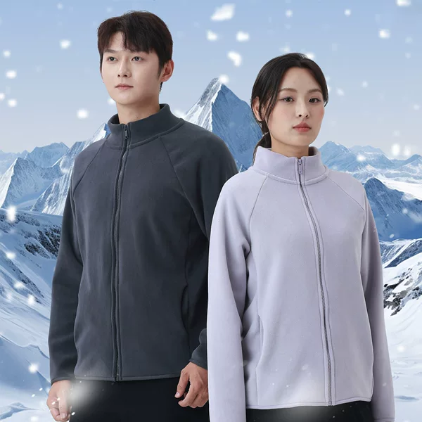 Direct from the manufacturer, winter warm and thickened outdoor sports fleece jacket with stand-up collar, unisex