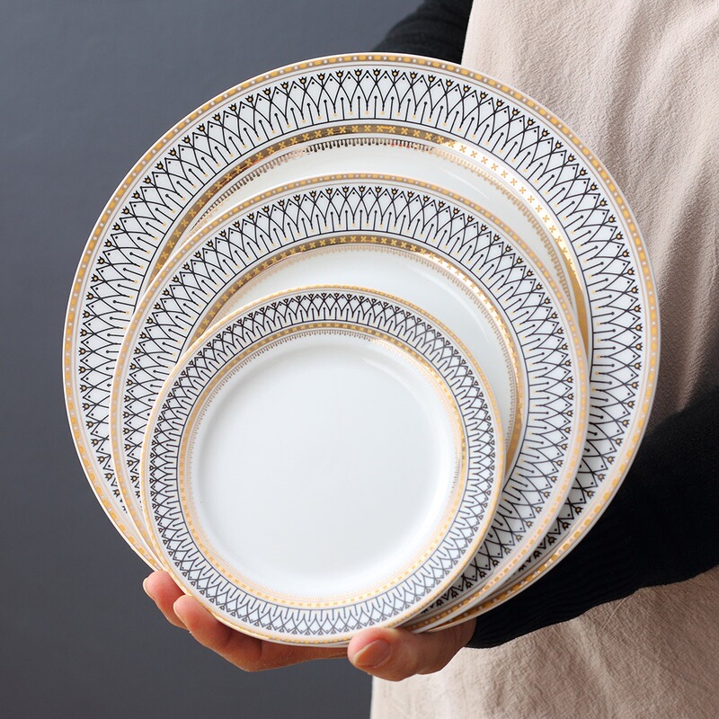 European-Style Light Luxury Western-Style Steak Plate, Creative Ceramic Dish Set for Home Use