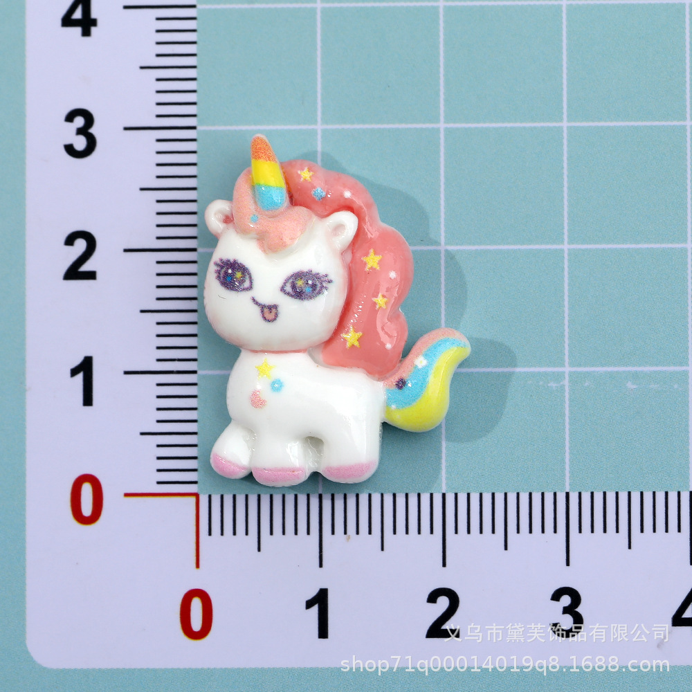 Dibujos animados Luna unicornio accesorios de resina DIY accesorios para el cabello teléfono móvil Shell papelería clave colgante hecho a mano material al por mayor