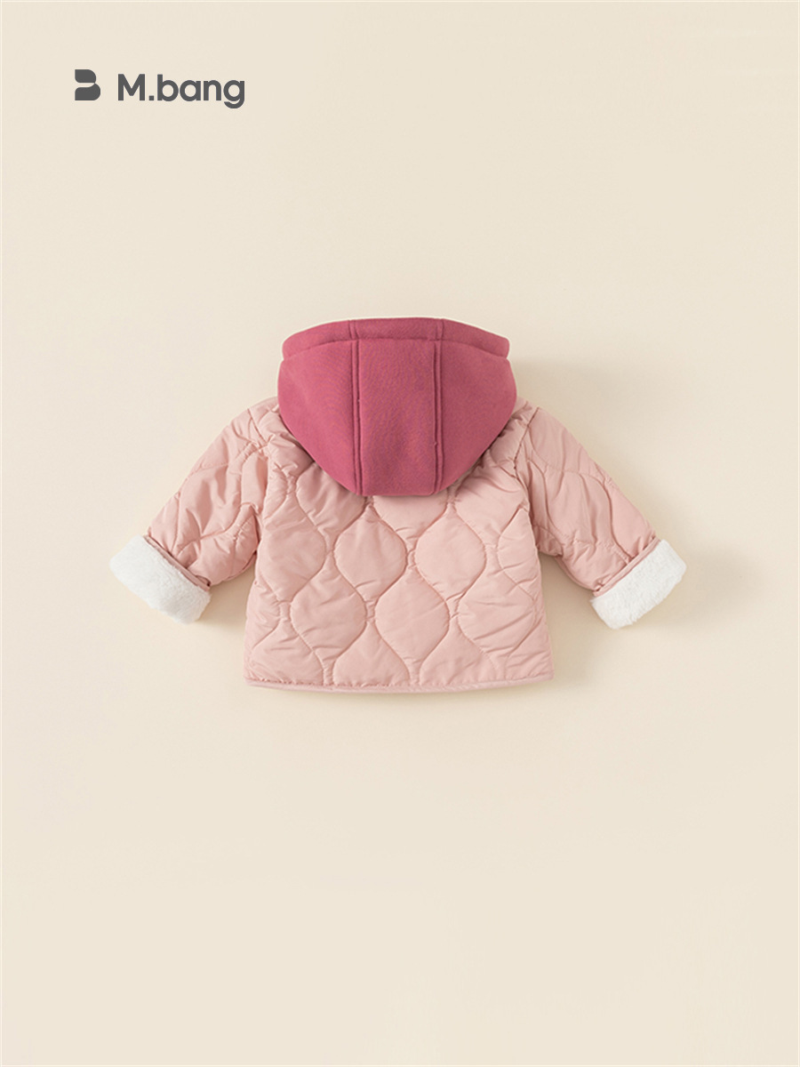 Youbao Ropa Infantil Chaqueta de Algodón de Invierno Nuevo Estilo Coreano Abrigo de Algodón Grueso con Bloques de Color para Niñas Elegante DY23127