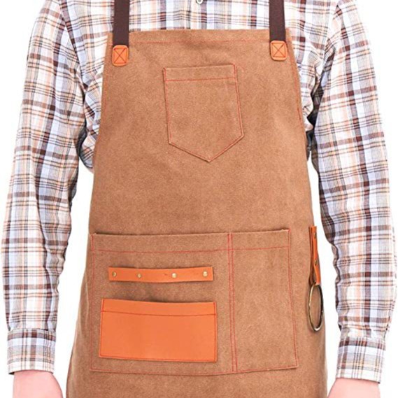 Amazon nuevo delantal de lona engrosada ropa de trabajo de peluquería femenina padre-niño arte caligrafía carpintería delantal al por mayor