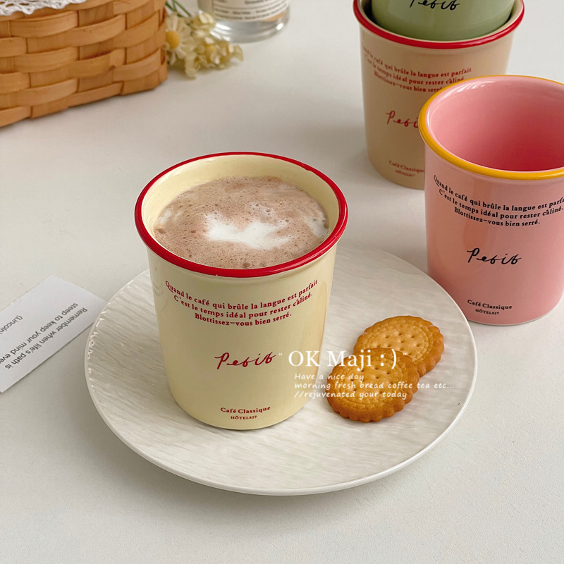 クリエイティブなレトロなカップins風家庭用飲料カップセラミックミルク朝食カップコーヒーマグカップカップカップカップ|undefined