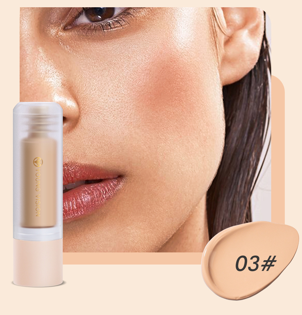 YOUNG VISION Bottom Press Foundation is a detachable matte facial base makeup liquid that is not prone to smudge undefined