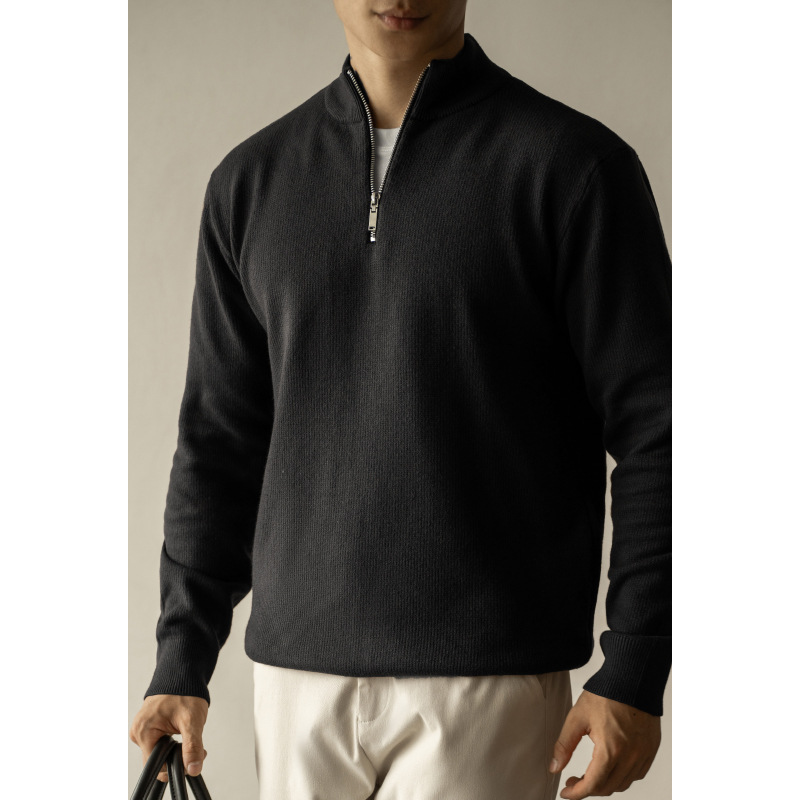 Men's Sweater Half-Zip Pullover Knitwear Autumn New Style Autumn and Winter Clothing Knitted Men's Casual Versatile