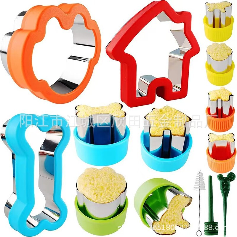 Amazon Bone Cookie Mold Set de acero inoxidable Cartoon Sandwich Molde de herramientas de horneado Factory Wholesale