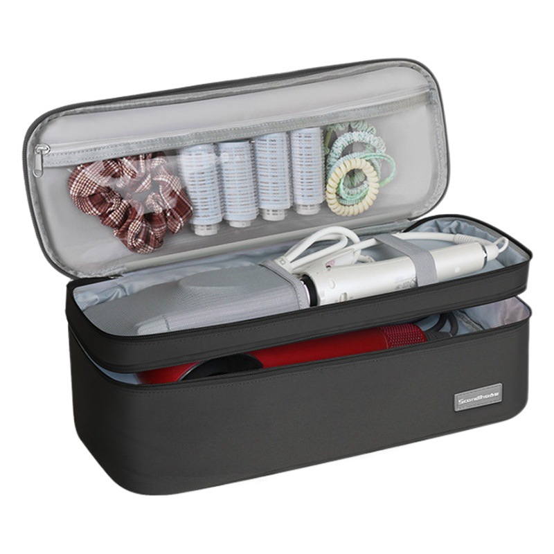 Nueva portátil de doble capa de secador de pelo bolsa de almacenamiento de gran capacidad joyería belleza bolsa de almacenamiento de viaje simple