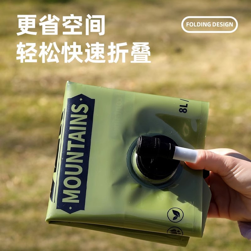 Handheld capacious water container, folding plastic bucket for camping, increased thickness