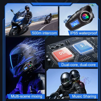 2-Person 500m Intercom, Motorcycle Helmet Headset