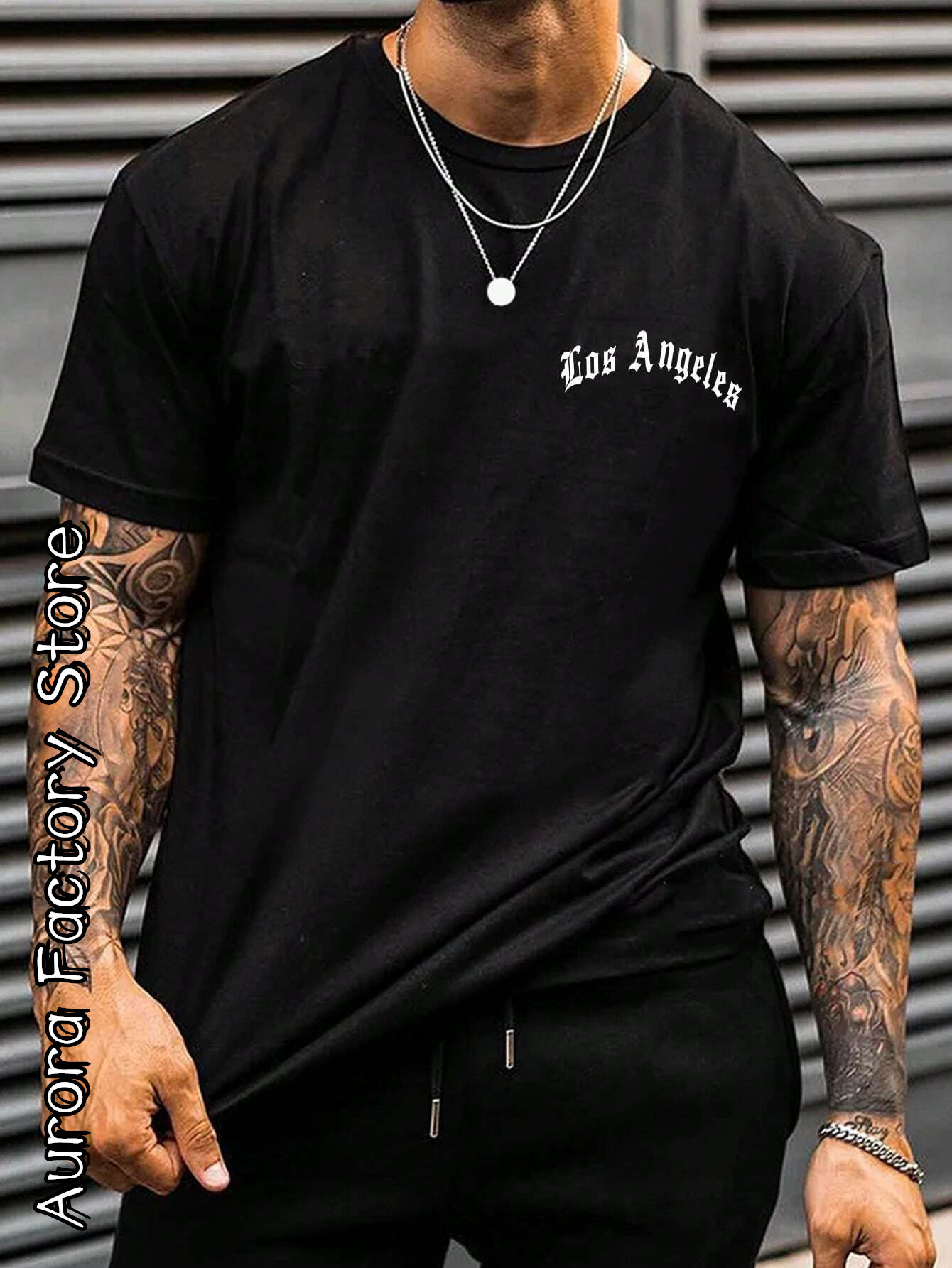 Los Angeles T-Shirt Summer Men Sports Fitness Tops Tees Male