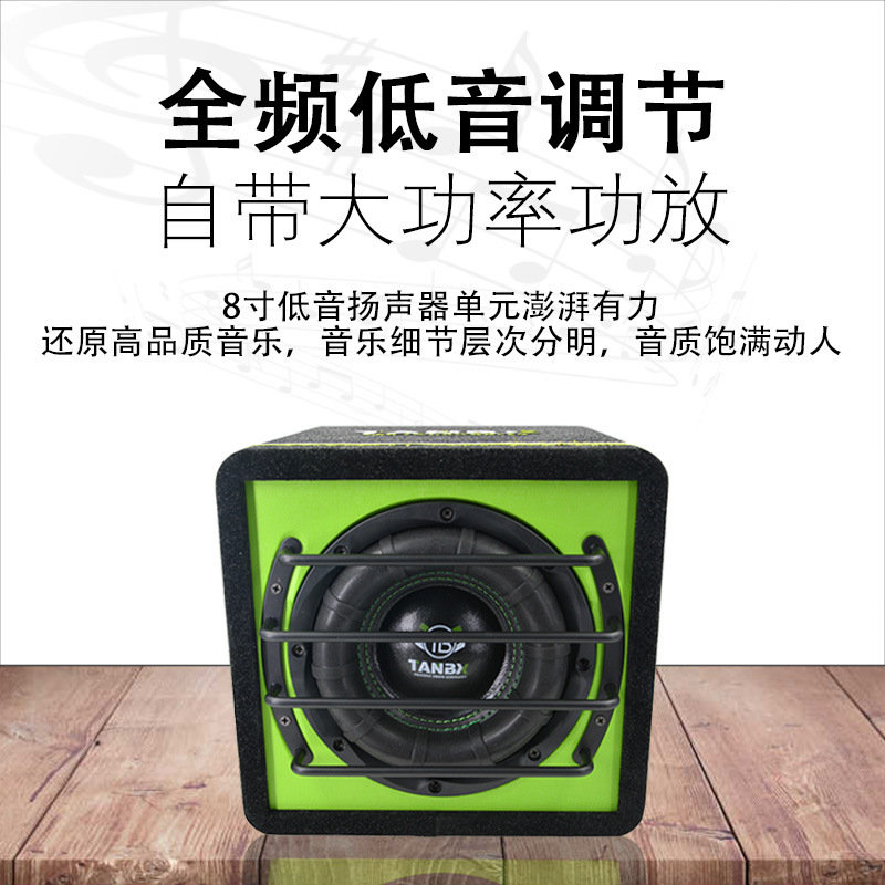 Small Mine car Active Subwoofer car bass car audio 8-inch double coil high power subwoofer