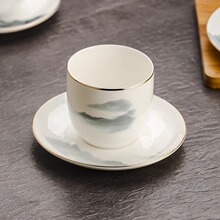 陶瓷茶具套装高档轻奢功夫茶杯办公室会客盖碗泡茶杯套装中式简约