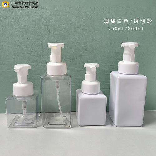 Square facial cleanser foaming bottle, children's flower hand soap bath foam bottle, shampoo mousse bottle wholesale