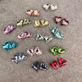 宝施奥莎水晶12*13mm歪心k9施家同款美甲钻饰品配饰批发