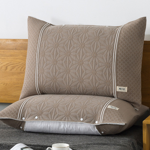 Pure Cotton Slip-Resistant Pillowcases, Non-Slip and Non-Falling, Pack of 2, High-Quality European Style 100% Cotton Home Terry Cover Pillowcases
