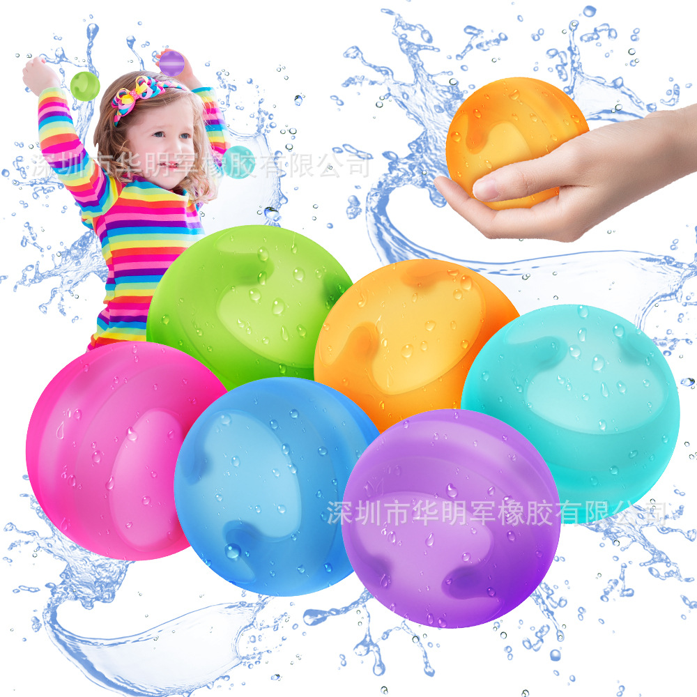 Balón de agua de silicona transfronterizo reutilizable inyección rápida de agua juguetes de agua para niños juguetes de piscina