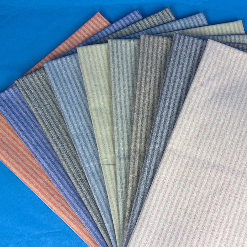 厂家现货批发 涤棉麻混纺布艺 平纹条纹布料服装面料鞋帽桌布 050