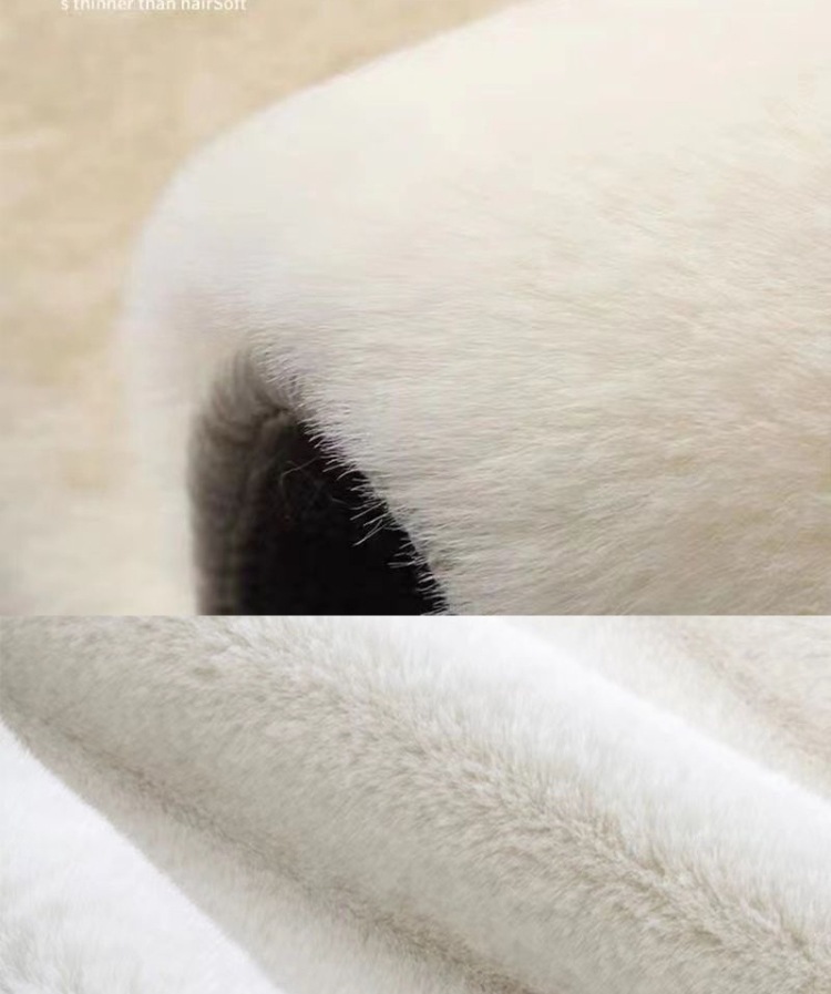 White Rabbit Fur Cloud Carpet for Girls' Bedroom Bedside, Living Room Mirror Area Rug, Dressing Room Bay Window Mat