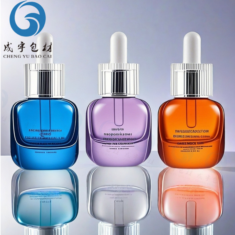 现货15ml 透明扁圆厚底滴管瓶 精油瓶乳液瓶精华分装瓶化妆品包材