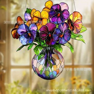 Plant potted acrylic garden logo pendant outdoor landscape decoration suitable for lawn garden and party decoration