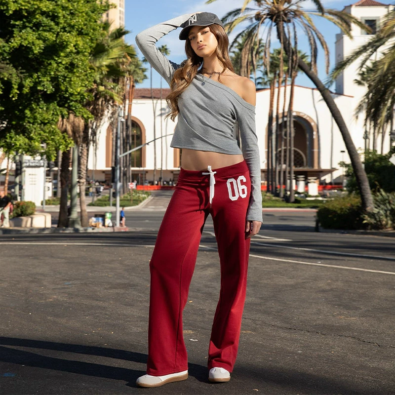 L209TP Fashion Spice Girl 2024 осень новый сплошной косый воротник с длинными рукавами тонкая короткая пупок женская повседневная топ