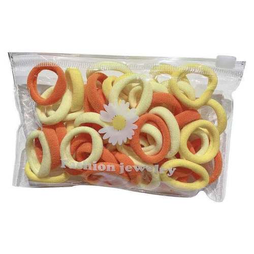 50 Towel Circle Storage Bag 3CM Small Size Children's Thumb Hair Circle Simple Fashion Cute High Elasticity Hair Tie Decor 