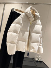 日单~90白鸭绒短款羽绒服女冬季25新款防水连帽外套469896/478577