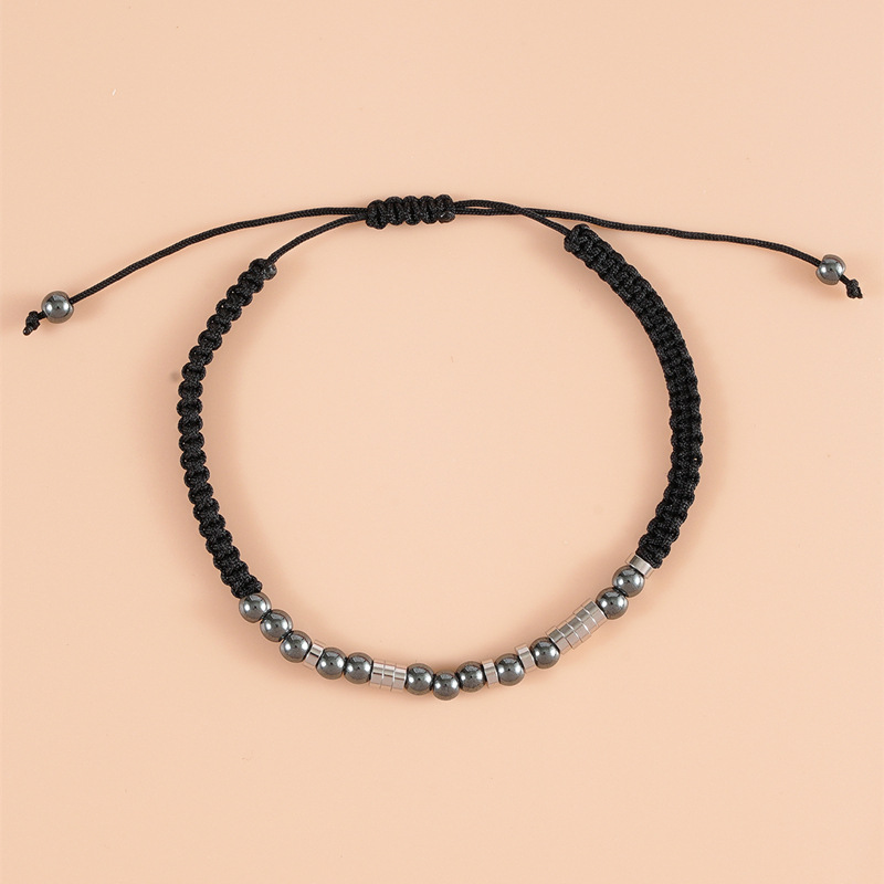 Geometric Pattern Casual Simple Style Geometric 304 Stainless Steel Rope Hematite Wholesale Bracelets