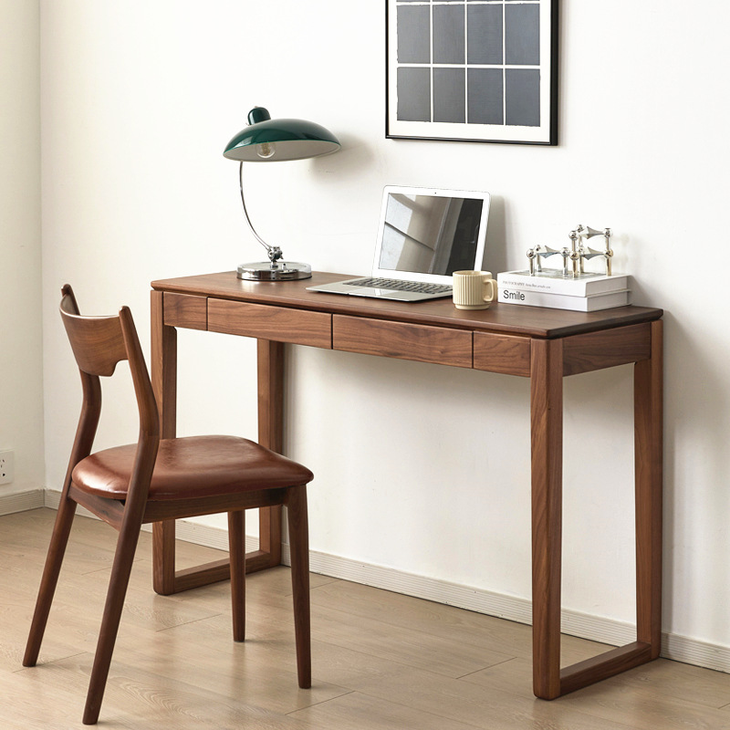 North American Black Walnut Narrow Solid Wood Desk Home Study Study Table Writing Desk Makeup Table Wall Long Table