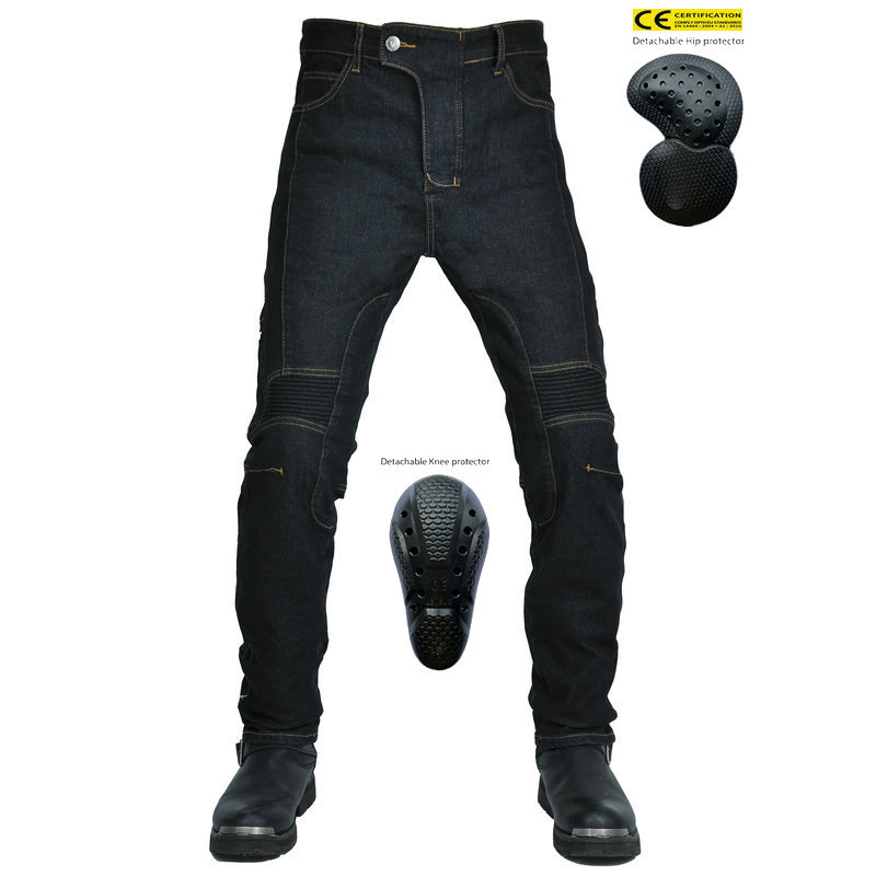 Cruz-Frontera al por mayor motocicleta pantalones vaqueros de los hombres y las mujeres retro SLIM-Fit anti-caída pantalones estiramiento cross-country pantalones de la motocicleta