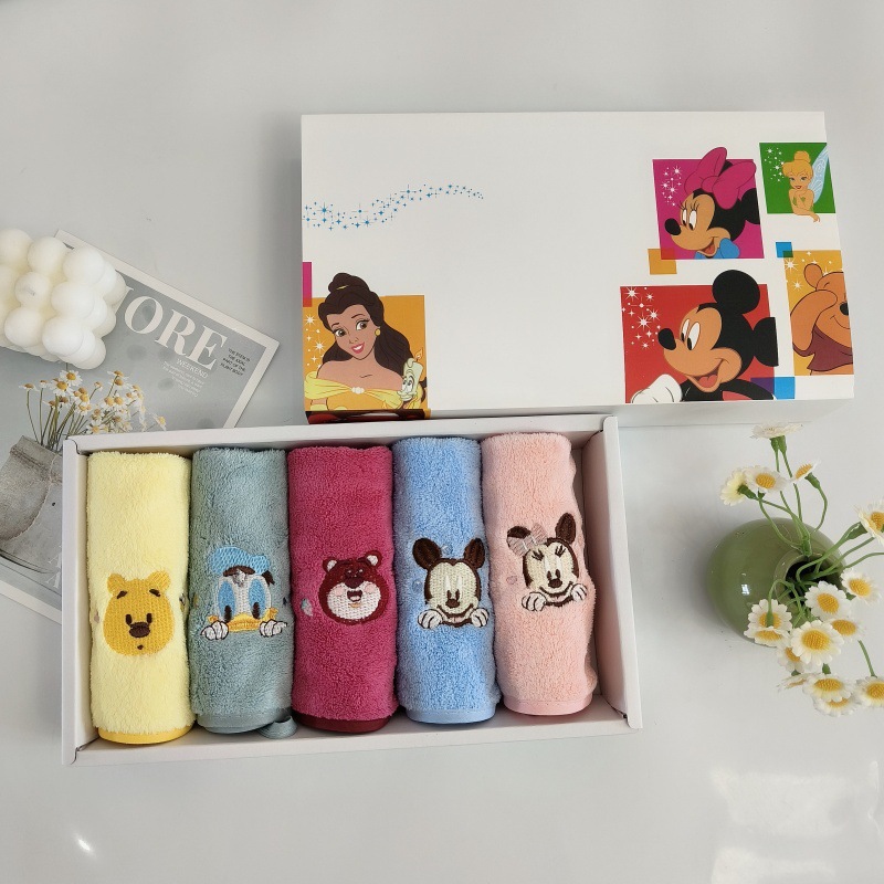 Toalla cuadrada para bebés bordada caricatura coral toallas de peluche absorbente suave secado rápido toallas de lavado de la cara para jardín de infantes