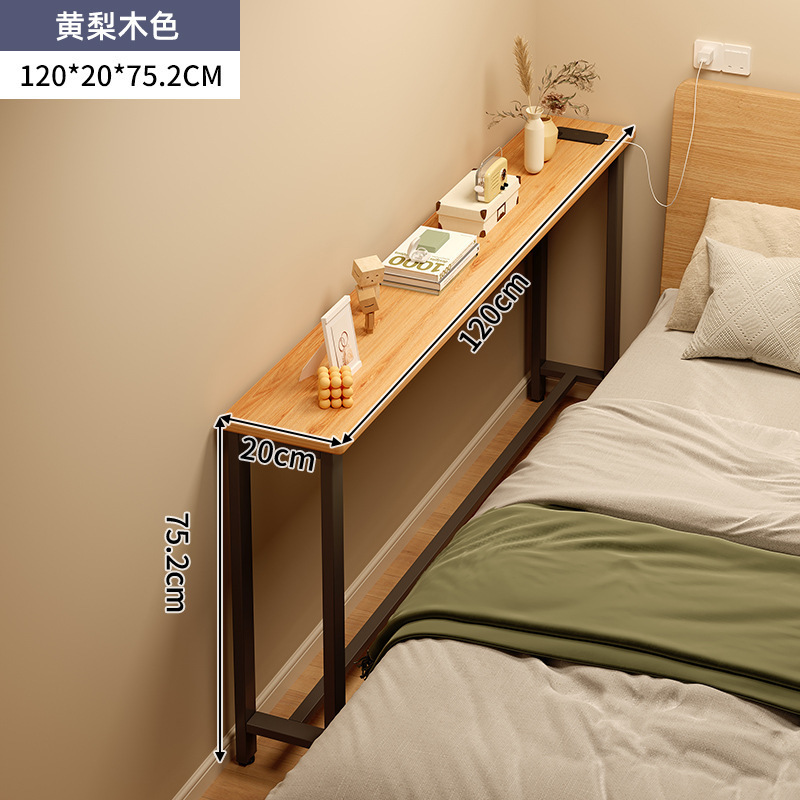 Mesa pequeña y estrecha junto a la pared, barra de comedor súper estrecha para el hogar, mesa larga de una palabra, estante de la sala de estar, barra larga de piso, gabinete estrecho, arte de hierro