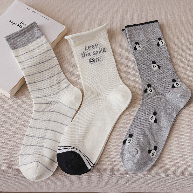 2025 primavera y verano nuevos productos japoneses verdes delgados calcetines de algodón transpirables anti-deslizante sudor calcetines de mujer frescas pila calcetines