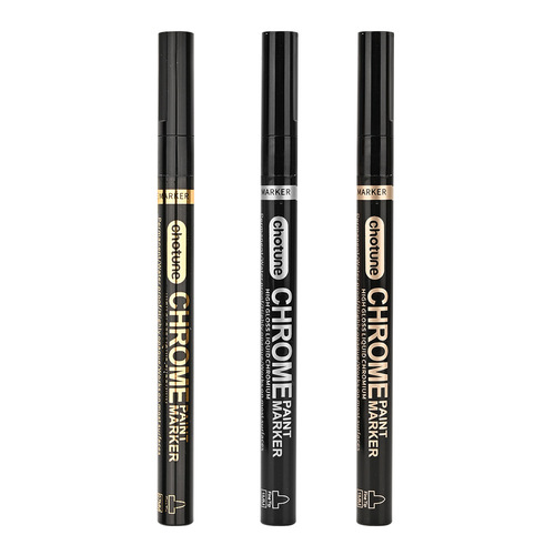 Chotune Mirror Pen Reflective Chrome Marker Electroplated Silver Plated Paint Pen Waterproof Highlight Pen DIY