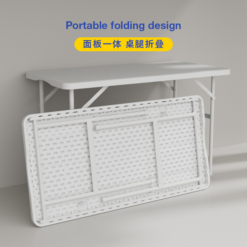 Outdoor simple stall integrated table, home training height-adjustable integrated dining table plastic portable learning desk