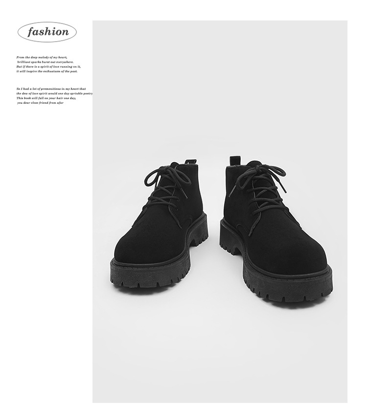 ShoeVault Men's Martin Autumn New High-top Thick-soled Derby Retro Suede Workwear Fashion Trend Yellow Boots_voghion.com