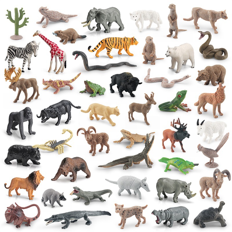 Simulación transfronteriza animal forestal modelo puma norteamericano cobra rana árbol elefante tortuga elefante orangutan juguete ornamental