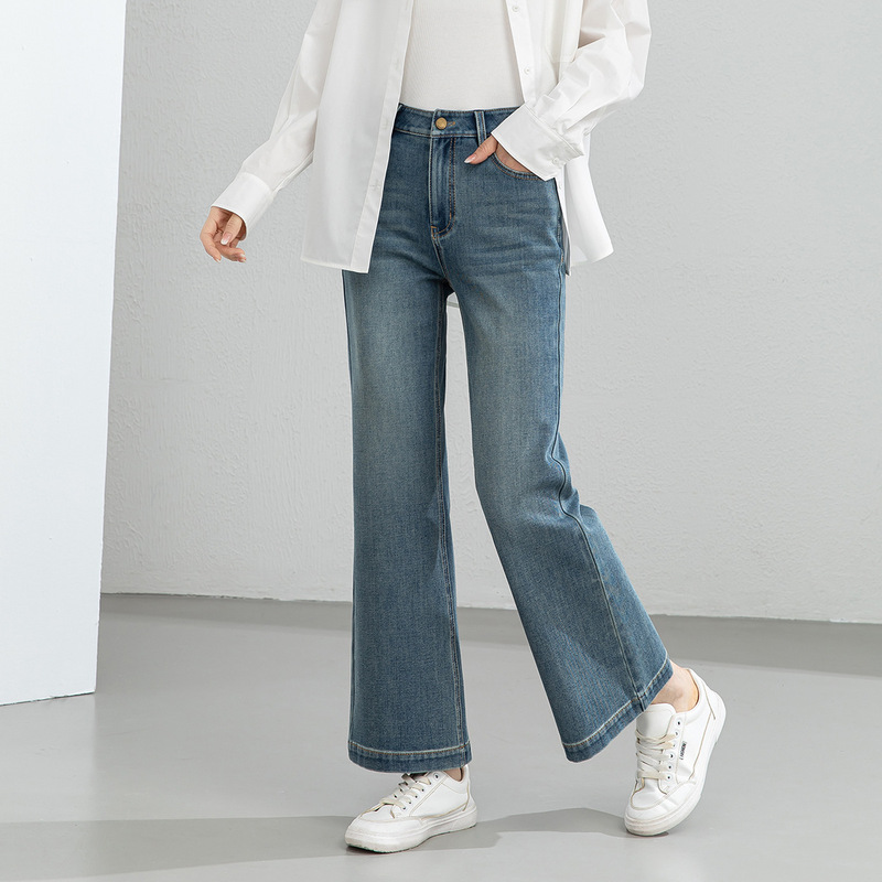Xingeg Non-Tight Flared Pants for Women, Lyocell Tencel Jeans, 2026 Spring New High-Waisted Cropped Flared Pants Xingeg Non-Tight Flared Pants for Women, Lyocell Tencel Jeans, 2026 Spring New High-Waisted Cropped Flared Pants