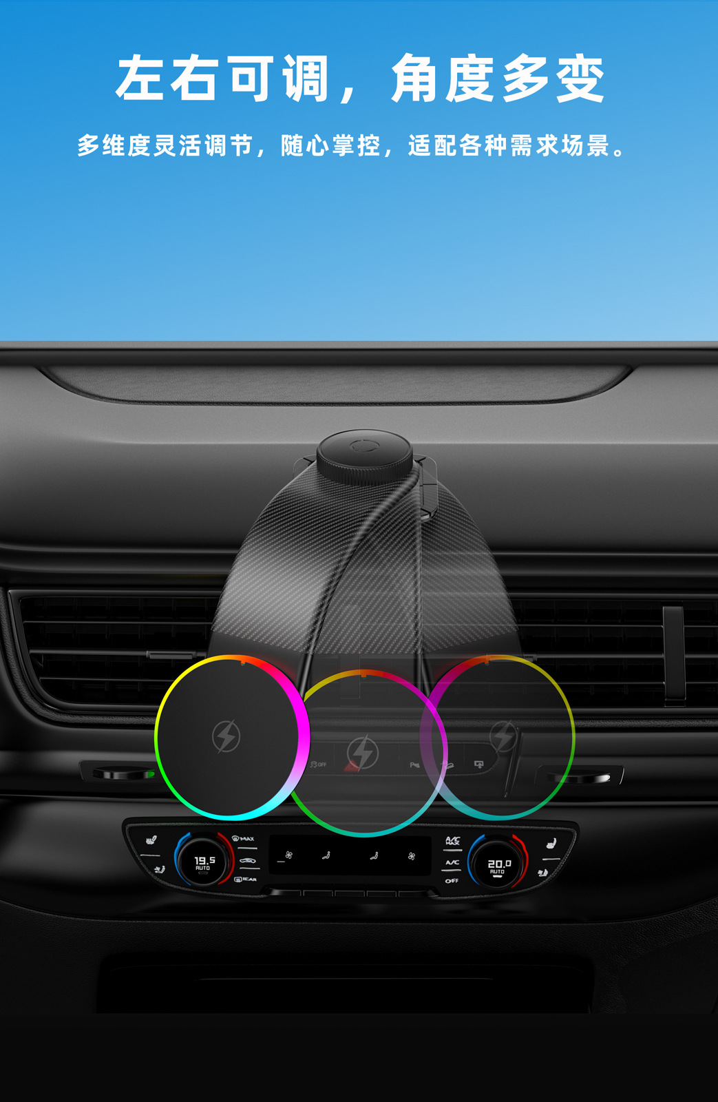 Magsafe Car Wireless Charger 15W Fast Charging Car Dashboard Mobile Phone Magnetic Wireless Charging Navigation Bracket