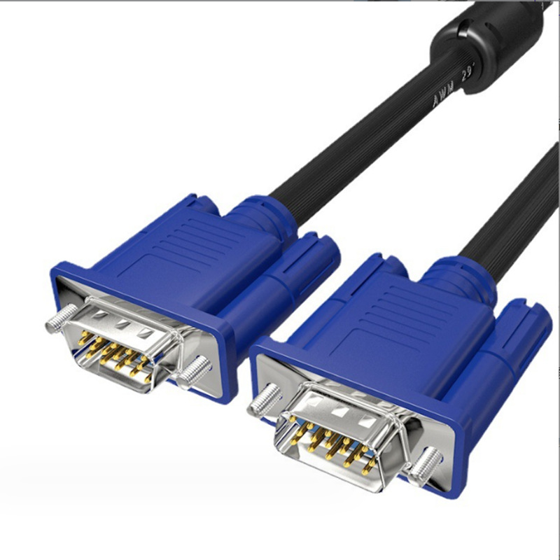 全铜VGA3+6数据线公对公对母VGA显示器连接线VGA10米带磁环视频线