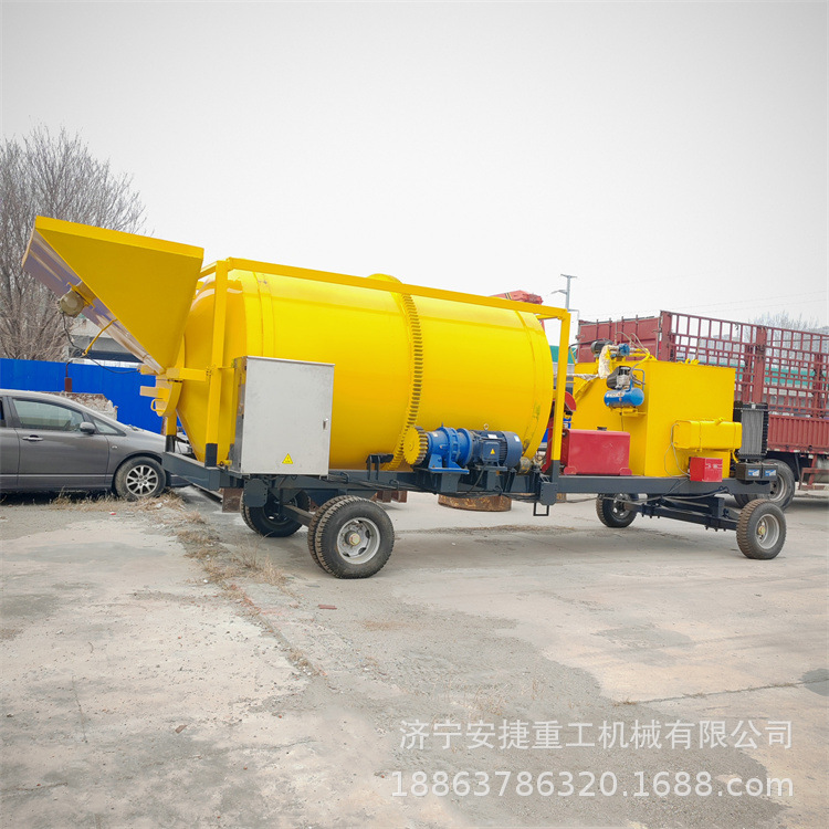 可移动式乳化沥青搅拌机 5方大容量路面沥青拌和机 自加热出料快