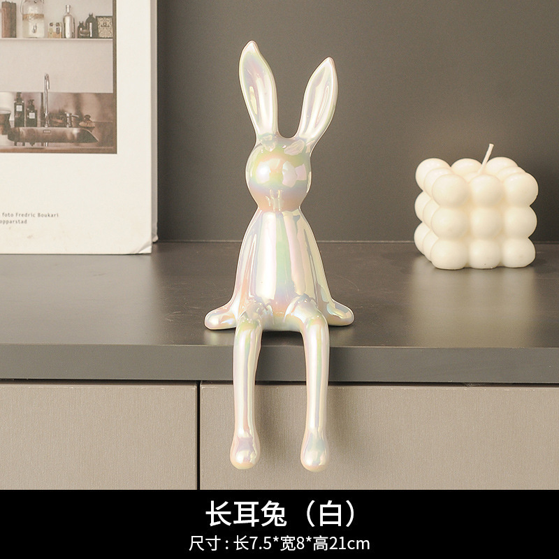 Long-eared rabbit (white) decorative ornaments