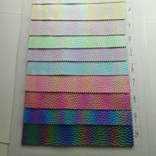 七彩渐变彩虹荔枝纹光变皮革青花瓷PU荔枝纹仿超纤印花箱包革面料