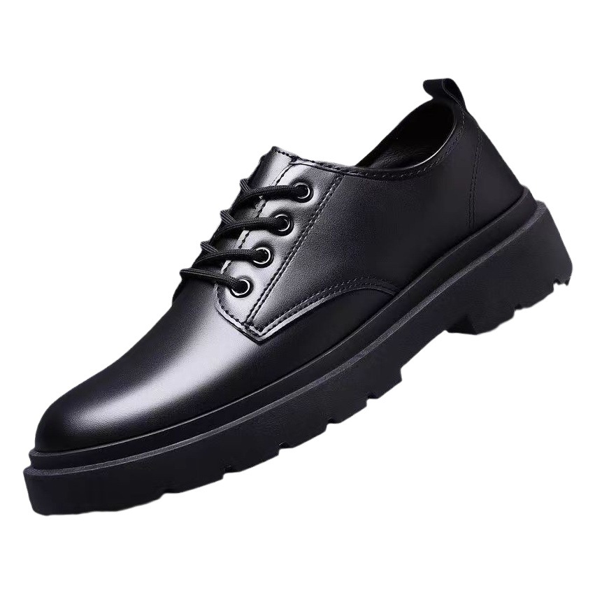 Cross-Border Leather Shoes, Business Leather Shoes, Men's Spring 2026 New Style, Youth British Style Men's Casual Thick-Soled Trendy Shoes