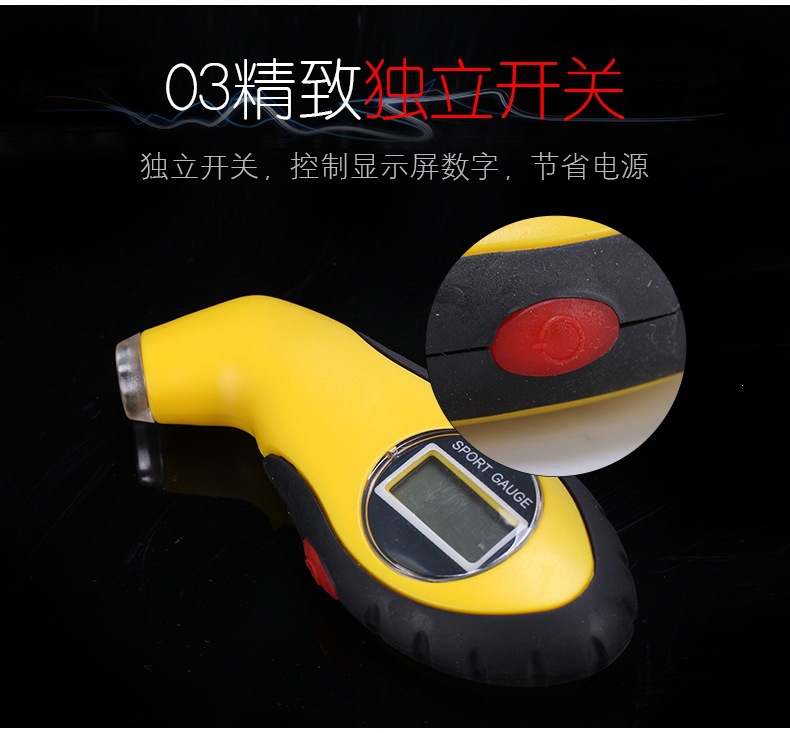 Car Tire Pressure Gauge with High-Precision Digital Display Electronic Pressure Detection Monitor