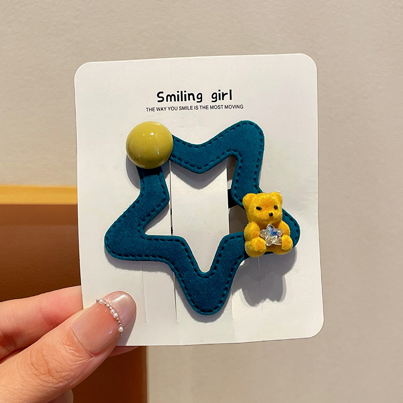 Clip de cabello de flor de leopardo para mujeres clip de cabello de alto nivel frente clip de frangeo 2025 nuevo clip lateral clip de cabello toque